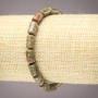 Natural Jasper, Heliotrope & Unakite Bracelet on Elastic, Smooth Cylinder Beads, 10x6mm+ Diameter