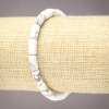Natural Cacholong Bracelet on Elastic, Smooth Cylinder Beads, 10x6mm+ Diameter