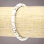 Natural Cacholong Bracelet on Elastic, Smooth Cylinder Beads, 10x6mm+ Diameter