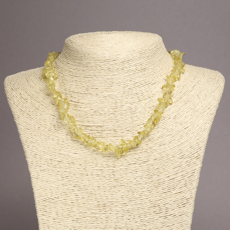 Necklace of Toned Quartz Chips, diameter 6-8mm+/-, length 45cm+/- with extension chain
