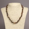Tiger's Eye Chip Necklace, natural stone, diameter 6-10mm+/-, length 45cm+/- with extension chain