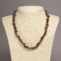 Tiger's Eye Chip Necklace, natural stone, diameter 6-10mm+/-, length 45cm+/- with extension chain