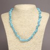Turquoise necklace (beads, single) tumbled grit, diameter 6–8 mm ±, length 45 cm ± on an extension chain