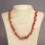 Coral Chip Necklace, natural stone, diameter 6-8mm+/-, length 45cm+/- with extension chain