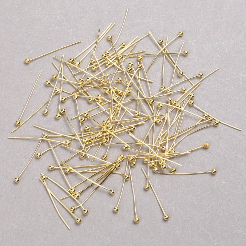 Ball Head Pins, Lemon Gold Metal, 20mm Length, 250g