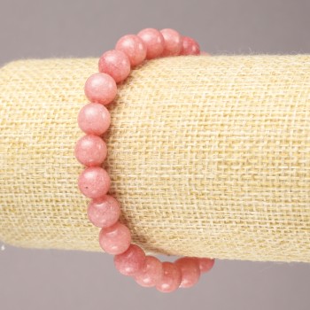 Elastic Bracelet with Natural Tourmaline Smooth Round Beads, diameter 8mm+