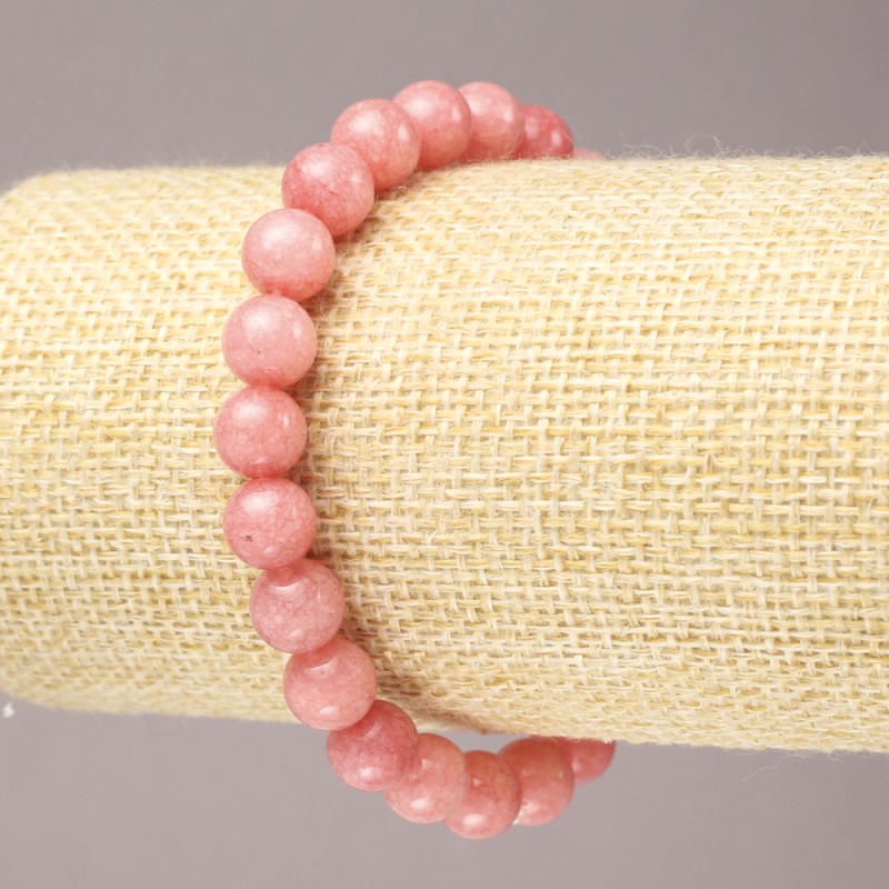 Elastic Bracelet with Natural Tourmaline Smooth Round Beads, diameter 8mm+