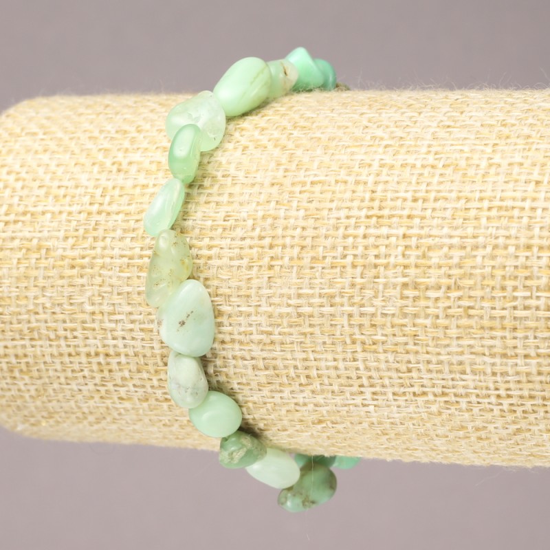 Elastic Bracelet with Natural Chrysoprase Tumbled Stones, diameter 8x10mm+