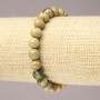 Yellow Jasper Elastic Bracelet, Natural Stone Smooth Round Bead, 8mm+
