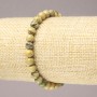 Yellow Jasper Elastic Bracelet, Natural Stone Smooth Round Bead, 6mm+