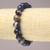 Sodalite Elastic Bracelet, Natural Stone Smooth Round Bead, 10mm+