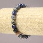 Sodalite Elastic Bracelet, Natural Stone Smooth Round Bead, 8mm+