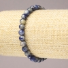 Sodalite Elastic Bracelet, Natural Stone Smooth Round Bead, 6mm+