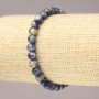 Sodalite Elastic Bracelet, Natural Stone Smooth Round Bead, 6mm+