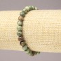 Green Jasper Elastic Bracelet, Natural Stone Smooth Round Bead, 6mm+