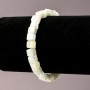 Mother-of-Pearl Elastic Bracelet, Natural Square Bead, 5.5-6mm+