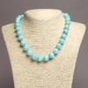 Aquamarine Necklace, Smooth Round Bead, 12mm+/-, 45cm+ Length