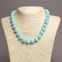 Aquamarine Necklace, Smooth Round Bead, 12mm+/-, 45cm+ Length