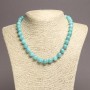 Aquamarine Necklace, Smooth Round Bead, 10mm+/-, 45cm+ Length