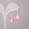 Synthetic Tourmaline Earrings, smooth round beads, diameter 12mm+-, length 33mm+