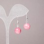 Synthetic Tourmaline Earrings, smooth round beads, diameter 12mm+-, length 33mm+