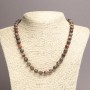 Ocean Jasper Necklace, smooth round beads, diameter 8mm+-, length 45cm+
