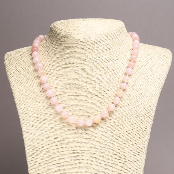 Tinted Quartz Necklace, smooth round bead, diameter 8mm+/-, length 45cm+