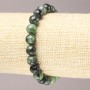Natural Stone Elastic Bracelet, Zoisite smooth round bead, diameter 8(+/-)mm