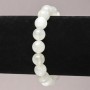 Natural Stone Elastic Bracelet, Adularia smooth round bead, diameter 10mm+