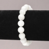 Natural Stone Elastic Bracelet, Adularia smooth round bead, diameter 10mm+