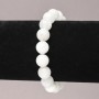 Natural Stone Elastic Bracelet, Adularia smooth round bead, diameter 10mm+