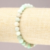 Natural Stone Elastic Bracelet, Chrysoprase smooth round bead, diameter 6mm+