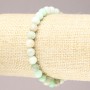 Natural Stone Elastic Bracelet, Chrysoprase smooth round bead, diameter 6mm+