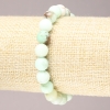 Natural Stone Elastic Bracelet, Chrysoprase smooth round bead, diameter 8mm+