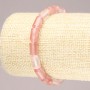 Elastic Bracelet with Natural Chalcedony Smooth Cylinder Beads, 10x6mm+ diameter