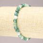 Elastic Bracelet with Natural Green Agate Faceted Round Beads, 6mm+ diameter