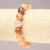 Orange Agate Bracelet on Elastic Band, Smooth Round Bead, 10.5mm+ Diameter