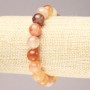 Orange Agate Bracelet on Elastic Band, Smooth Round Bead, 10.5mm+ Diameter