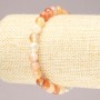 Elastic Bracelet with Natural Orange Agate Smooth Round Beads, 6.5mm+ diameter