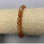 Natural Carnelian Stone Bracelet, Smooth Bead, 6mm+/- Diameter (Stretch)