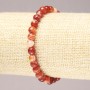 Natural Orange Agate Stone Bracelet on Elastic Band, Faceted Bead, 6mm+ Diameter