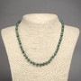Natural Malachite Stone Necklace, Smooth Bead, 6mm+/- Diameter, 45cm+ Length