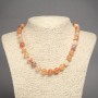 Natural Orange Agate Stone Necklace, Smooth Bead, 10.5mm+/- Diameter, 45cm+ Length