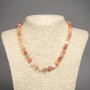 Natural Orange Agate Stone Necklace, Smooth Bead, 8.5mm+/- Diameter, 45cm+ Length