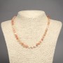 Natural Orange Agate Stone Necklace, Smooth Bead, 6.5mm+/- Diameter, 45cm+ Length