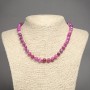 Raspberry Agate Necklace Smooth Bead, Diameter 8mm+-, Length 45cm+