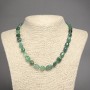 Natural Green Agate Tumbled Necklace, Diameter 8x12(+-)mm, Length 45cm+