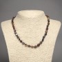 Natural Stone Necklace Bull's Eye, Hawk's Eye, Tiger's Eye Tumbled, Diameter 6x8mm+-, Length 45cm+