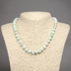 Natural Larimar Stone Necklace Smooth Bead, Diameter 8mm+-, Length 45cm+