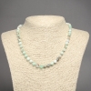 Natural Larimar Stone Necklace Smooth Bead, Diameter 6mm+-, Length 45cm+